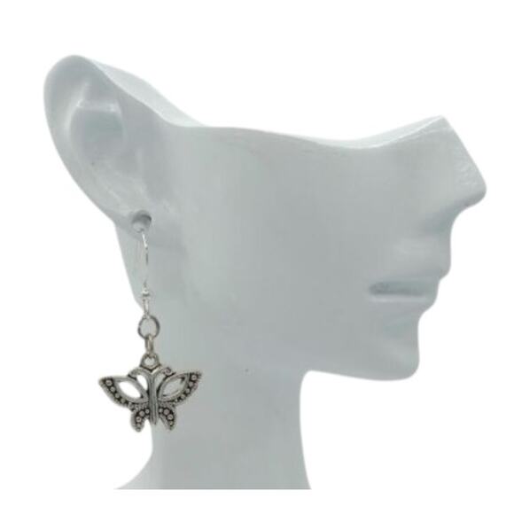 Dainty Butterfly Earrings | Cute Nature Inspired Jewelry Gift boho - Picture 2 of 3